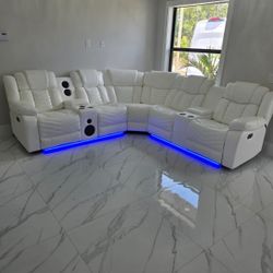 Seccional Reclinable Led Electrico 