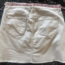 Kensie White Button Fly Jean Skirt