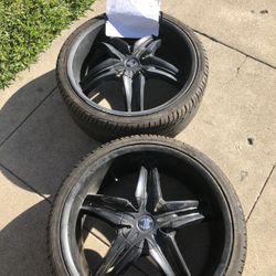 4 20 Inch Black Rims With Tires