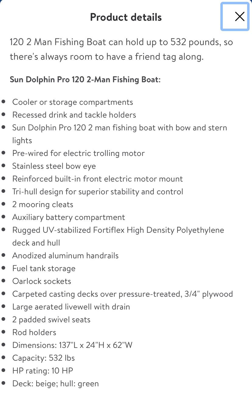 Sun Dolphin Pro 120 Fishing Boat for Sale in Grand Terrace, CA - OfferUp