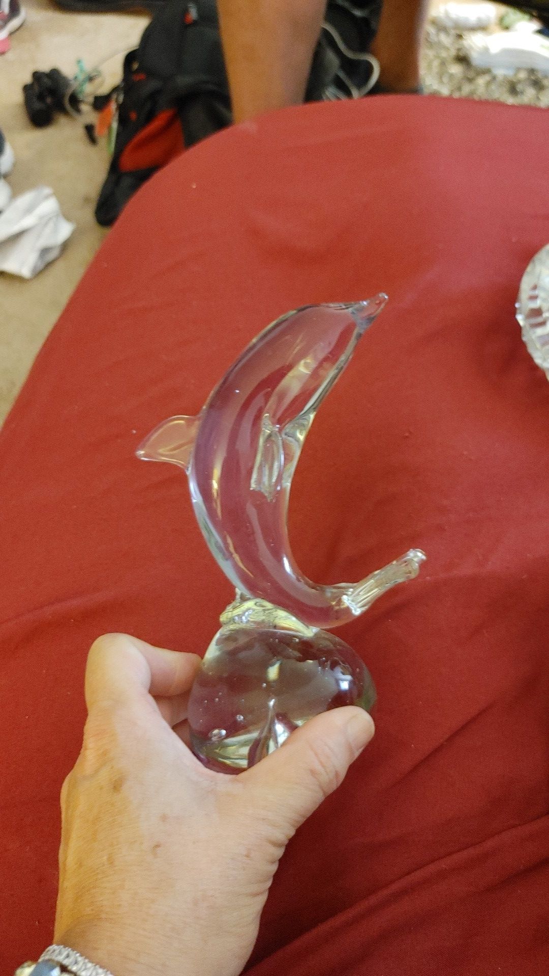 Hand blown glass art dolphin