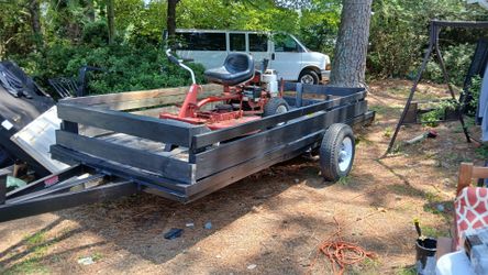 14ft home built trailer and snapper  riding 42 cut mower