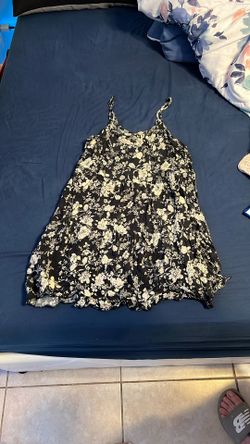 BlackAndWhite Flower Short Dress 