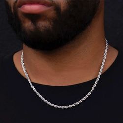 white gold rope chain 