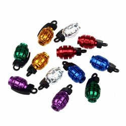 Grenade Alloy Tire Valve Caps Dust Covers, Bicycle, Atv's, Cars, Etc