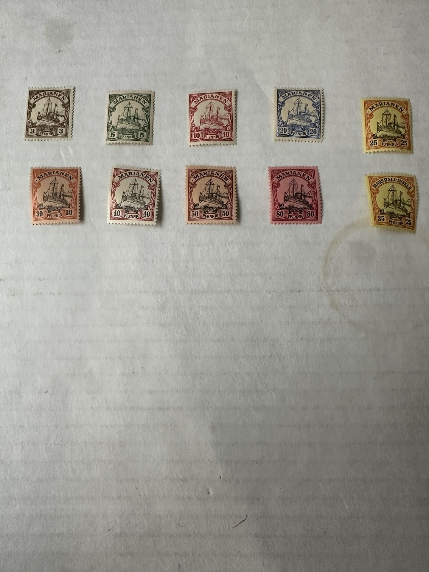 Marianen German Yacht Stamp Group Of 9
