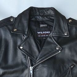 Vintage Black Leather Biker Jacket Men’s L | Heavy Grain | YKK Zippers | Thinsulate