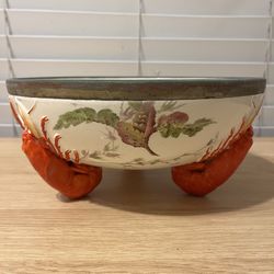 Antique 1800s Wedgwood Lobster Ocean Serving Bowl Large Seaweed Sea