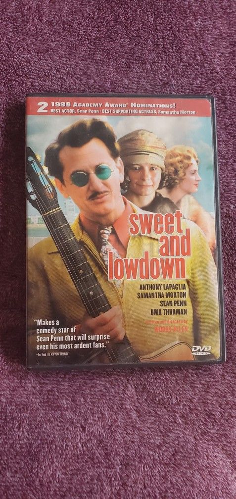 Sweet and Lowdown DVD 1999 ACADEMY AWARD NOMINATIONS; Sean Penn, Samantha Morton, Anthony Lapaglia, Uma Thurman,
Details
*Genre - Comedy
*Format - Cl