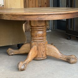 Solid Wood Round Dining Table + 4 Chairs 