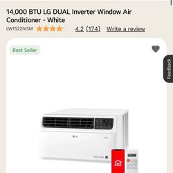 14,000 BTU LG DUAL Inverter Window Air Conditioner - White