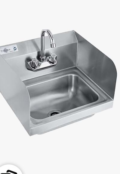 Stainless Steel Commercial Handwashing Sink With Splash Guard