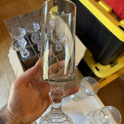 Pedestal Glass Vases 