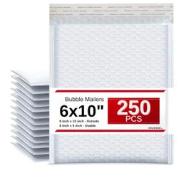 250 PC 6x10 Inches Poly Bubble Mailers Shipping Padded Envelopes Self Seal Water