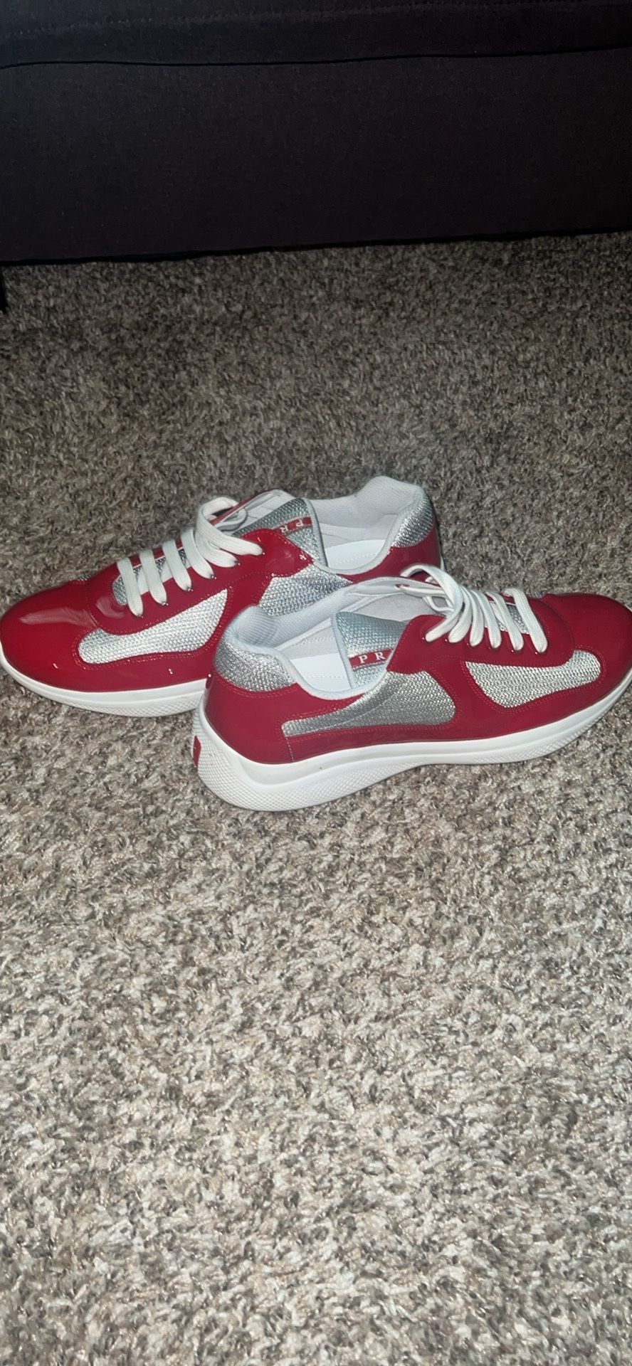 Men's Prada America's Cup Patent Leather Patchwork Sneakers