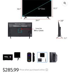 Tlc Roku  Tv black & 40 inch 