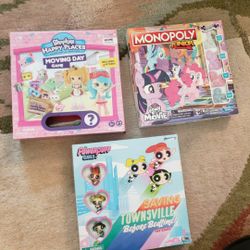 Kids Board Games Pony MONOPOLY, Shopkins Powerpuff Girls