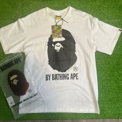 A Bathing Ape BAPE Logo Tee White Size M