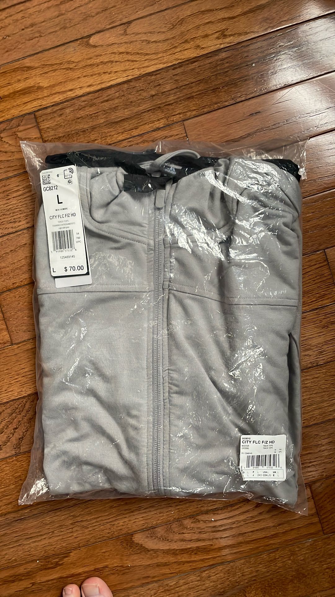 Grey Adidas Full Zip Hoodie