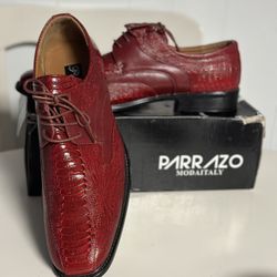 Red leather shoe brand Parrazo Moda italy