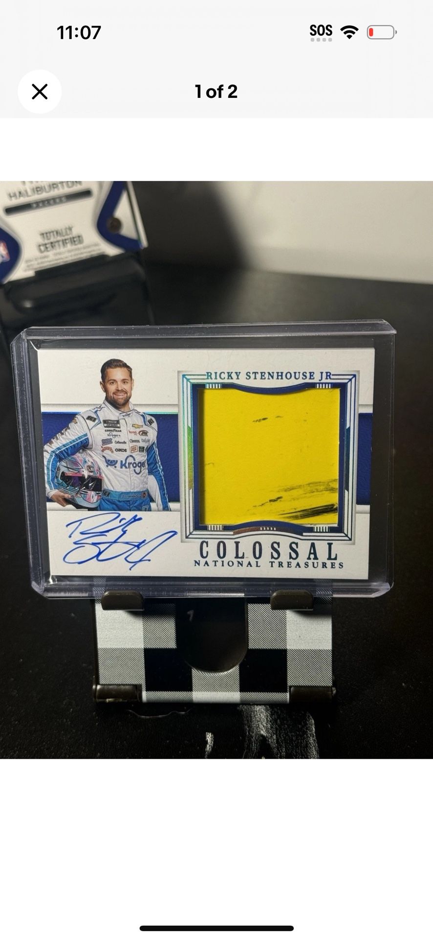 Ricky Stenhouse Jr. 1/1 National Treasures Colossal Game Used Suit Patch