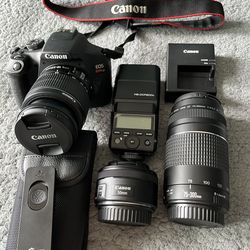 Canon EOS Rebel T7 DSLR Camera | 3 Lens Kit With EF18-55mm + EF 75-300mm + EF 50mm f/1.8 STM Lens + extras