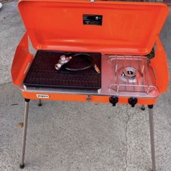 Brand New 20000 btu Propane Portable 2 Burners BBQ Grill Outdoor Camping Stove Available orange