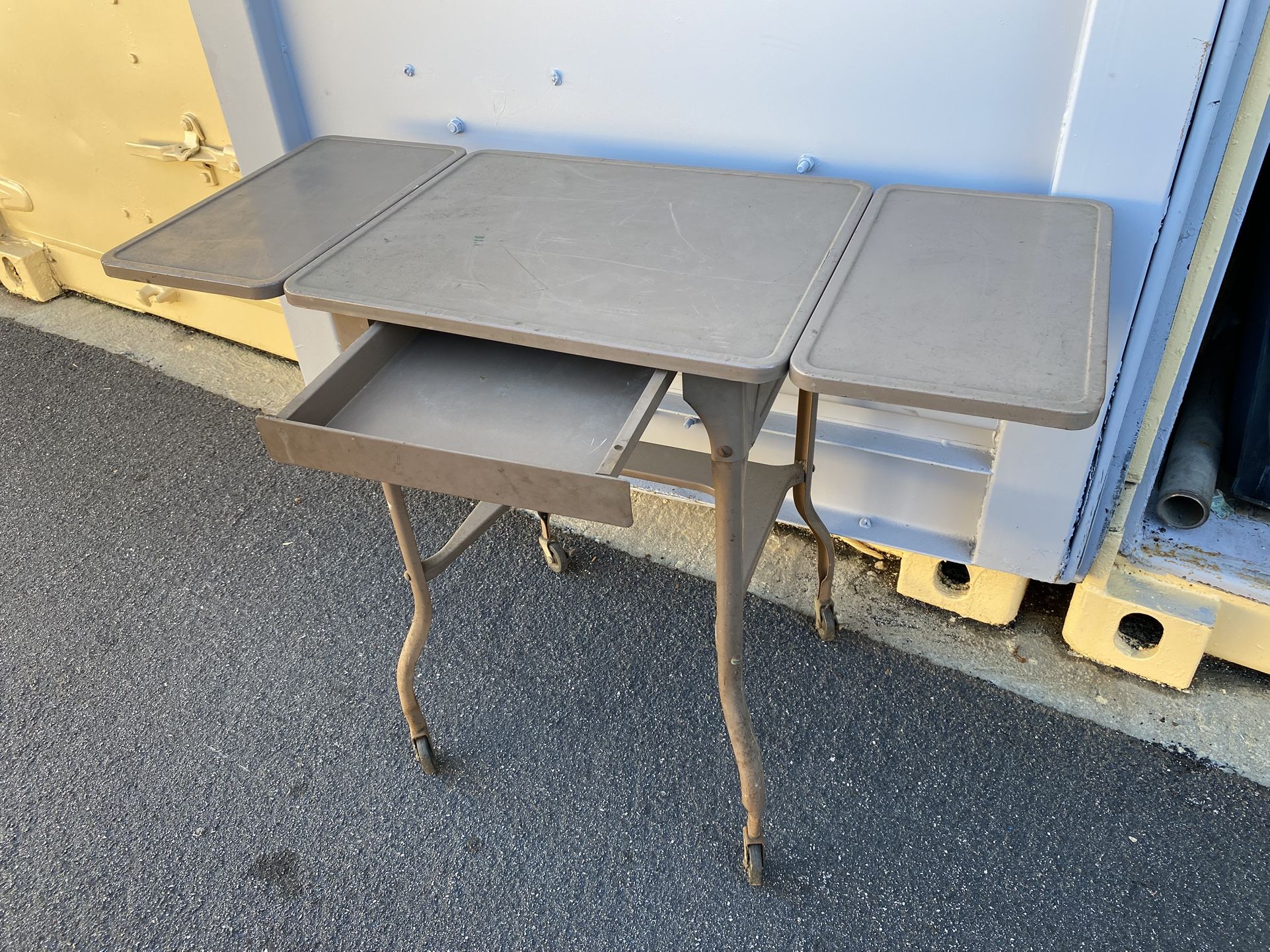 Vintage Typewriters Table Drop Leaf sides & Drawer