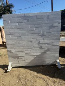 White wall butcher block 6 foot Panel Backdrop with Stand