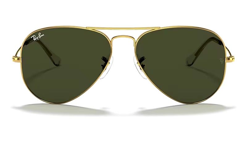 Gold Rayban Aviator Sunglasses