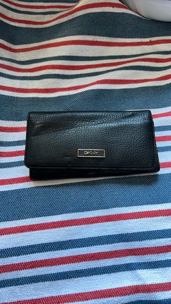 DKNY Black Leather Trifold Wallet