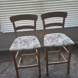 Set of 2 Tall Kitchen Chairs 