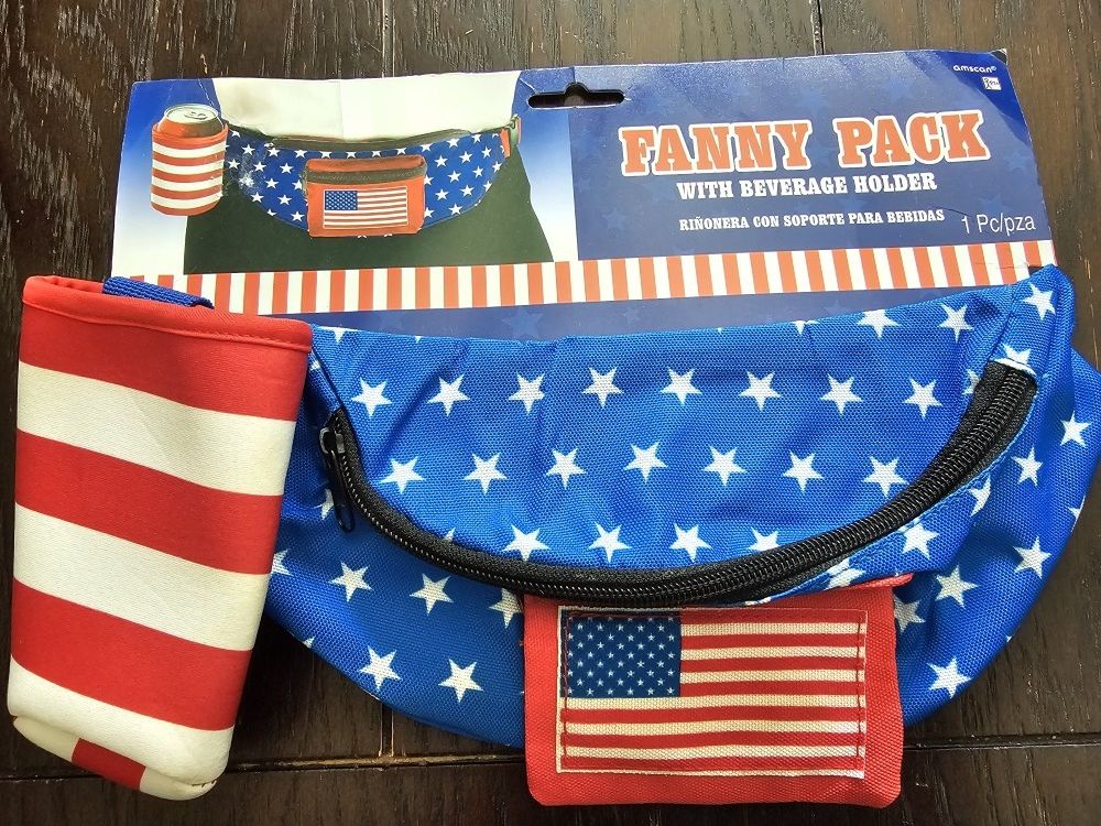 $10.00 - USA Fanny Pack with Beverage Holder, NEW! Great 4th Of July Gift!!