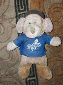 VTG 2009 LA Dodgers Plush Dog Stuffed Animal Good Stuff MLB Baseball Souvenir