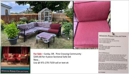 4 piece sofa sectional  outdoors or indoors