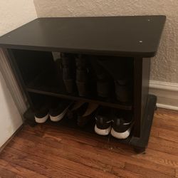 Black storage Shelf With Wheels