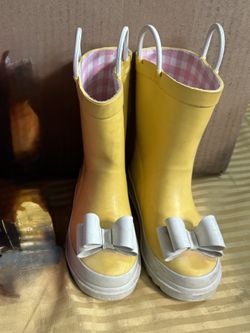 Girls Rubber Rain Boots - Yellow Size 9C 