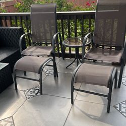 Backyard Recliner Chair & Table 5 Pieces Set 6 Month Old