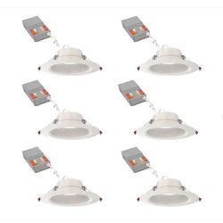CS WF DREG B 6 in. Adjustable Lumen and CCT Canless IC Rated Dimmable Integrated LED Recessed Light Trim 6-Pack - New