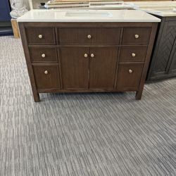 48” Bathroom Vanity In Dark Wood Color 