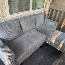 Grey corduroy couch