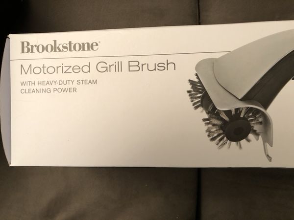Brookstone Motorized Grill Brush With Steam Cleaning For In Brookstone Motorized Grill Brush With Steam Cleaning