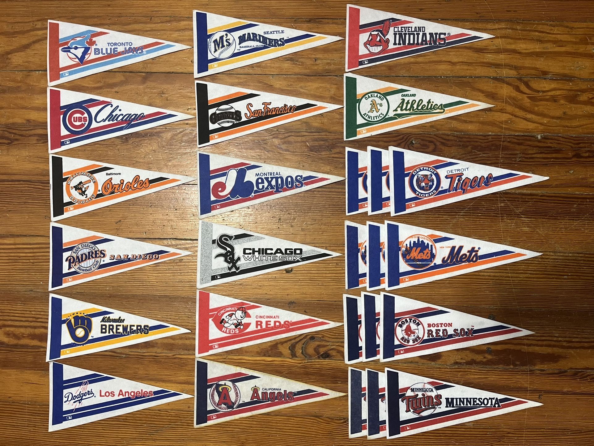 Vintage Mini Pennant Felt MLB Baseball Team Flags