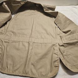 Men's Orvis Brown Polyester Cotton Vest Zip Up Vest - Size L Used