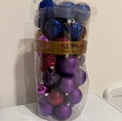 Christmas Ornaments Purple and Blue