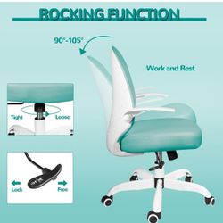 Green Kids Desk Chair, Backrest, Ergonomic, Flip Up Arms