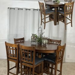 High Extendable Dining Table & 6 Chairs