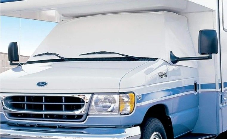 5066: New ADCO 2407 White Class C/B Ford 1 Windshield Cover (RV Motorhome with Mirror Cutouts)

Ford E Series with Mirror Cut Out 1