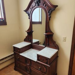 Walnut Renaissance Drop Center Dresser