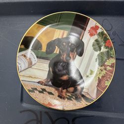 Danbury Mint; Art By Christopher Nick; Limited Edition Dachshunds China Plate “Welcome Home “ 